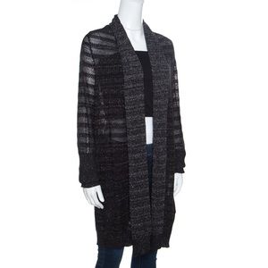 Zadig & Voltaire Metallic Noir Pointelle Cardigan